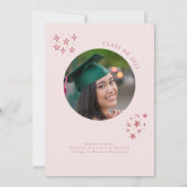 Squiggly Line Blush Pink Graduation Party Kaart (Achterkant)