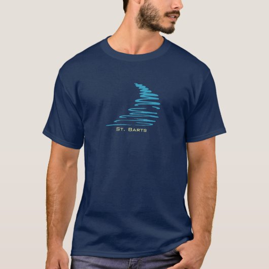Squiggly Lines_Aqua Glow_St. Barts T-shirt (Voorkant)