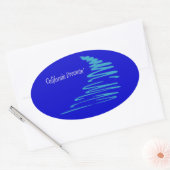 Squiggly Lines_California Dreamweaver'_Aqua Ovale Sticker (Envelop)