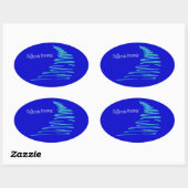 Squiggly Lines_California Dreamweaver'_Aqua Ovale Sticker (Vel)