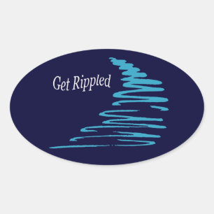 Squiggly Lines_Get Rippled_Aqua Ovale Sticker