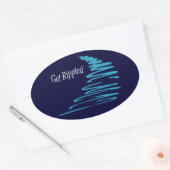 Squiggly Lines_Get Rippled_Aqua Ovale Sticker (Envelop)