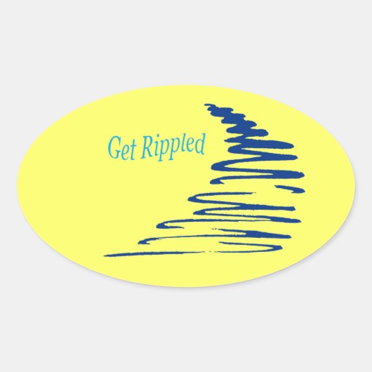 Squiggly Lines_Get Rippled Ovale Sticker (Voorkant)