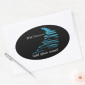 Squiggly Lines_Natte Dreams namedrop sjabloon Ovale Sticker (Envelop)