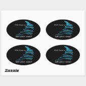 Squiggly Lines_Natte Dreams namedrop sjabloon Ovale Sticker (Vel)