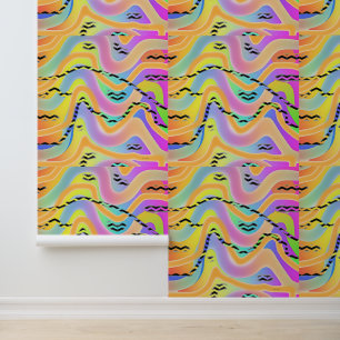 Squiggly Rainbow Behang