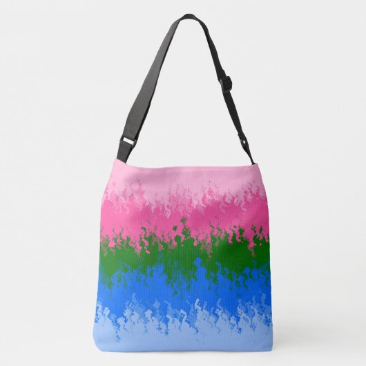Squiggly Trippy Abstracte Omniromantische Pride Fl Crossbody Tas (Achterkant)