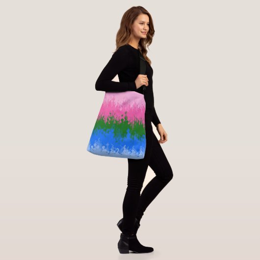 Squiggly Trippy Abstracte Omniromantische Pride Fl Crossbody Tas (Op model)