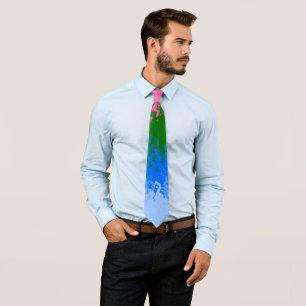 Squiggly Trippy Abstracte Omniromantische Pride Fl Stropdas