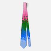 Squiggly Trippy Abstracte Omniromantische Pride Fl Stropdas (Voorkant)