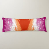 Squiggly Trippy Groovy Abstracte Lesbische Pride V Lichaamskussen (Achterkant)