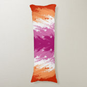 Squiggly Trippy Groovy Abstracte Lesbische Pride V Lichaamskussen (Voorkant Verticaal)