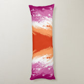 Squiggly Trippy Groovy Abstracte Lesbische Pride V Lichaamskussen (Achterkant (Verticaal))