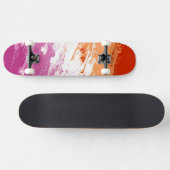 Squiggly Trippy Groovy Abstracte Lesbische Pride V Persoonlijk Skateboard (Horizontaal)