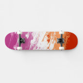 Squiggly Trippy Groovy Abstracte Lesbische Pride V Persoonlijk Skateboard (Horizontaal)