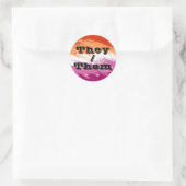 Squiggly  voornaamwoord lesbische pride vlag ronde sticker (Tas)