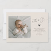 Squiggly Wavy Beige Lijst Geboorteaankondiging Fot Aankondiging (Achterkant)