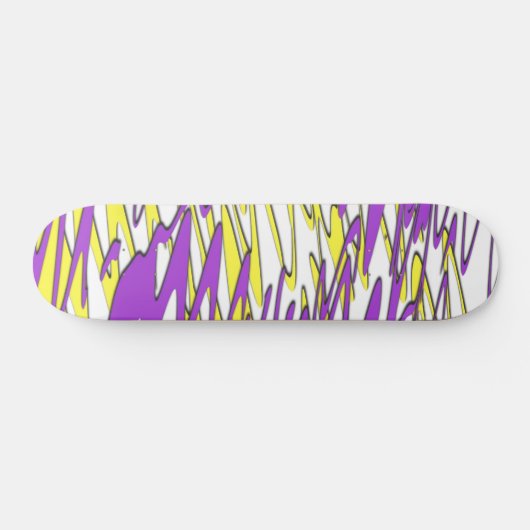 Squiggly Yellow en Paars Combo Persoonlijk Skateboard (Horizontaal)