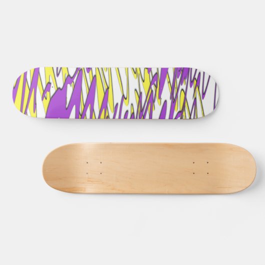Squiggly Yellow en Paars Combo Persoonlijk Skateboard (Horizontaal)