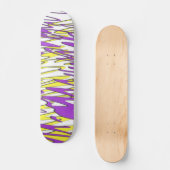 Squiggly Yellow en Paars Combo Persoonlijk Skateboard (Voorkant)