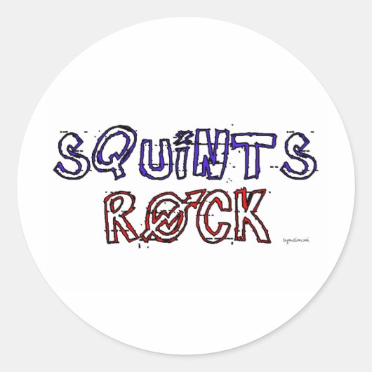Squints Rock! Ronde Sticker (Voorkant)