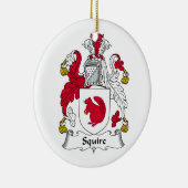 Squire Family Crest Keramisch Ornament (Rechts)