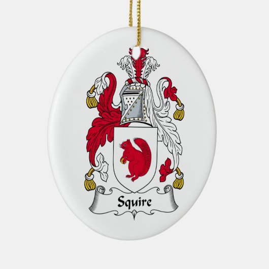 Squire Family Crest Keramisch Ornament (Rechts)