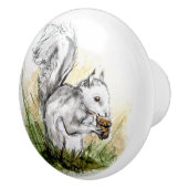 Squirel weg voor een regenachtige dag. . . keramische knop (Rechts)