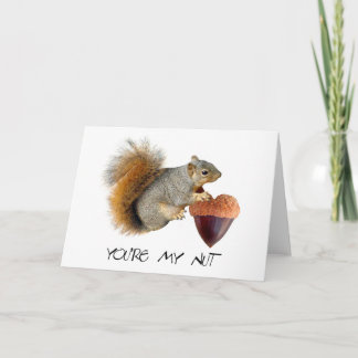 Squirrel Acorn Heart Nut Card Feestdagen Kaart