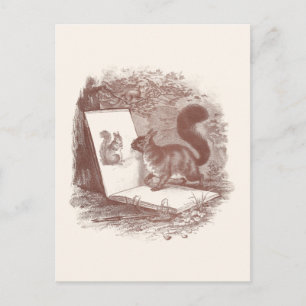 Squirrel Admires Sketch of Self Briefkaart