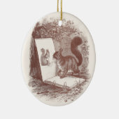 Squirrel Admires Sketch of Self Keramisch Ornament (Rechts)