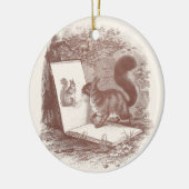 Squirrel Admires Sketch of Self Keramisch Ornament (Links)