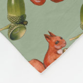 Squirrel and Acorn Pattern Green Fleece Deken (Hoek)