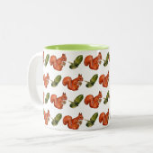 Squirrel and Acorn Pattern Tweekleurige Koffiemok (Voorkant links)