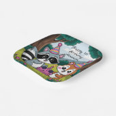 Squirrel and Raccoon cute Birthday Papieren Bordje (Gebogen)