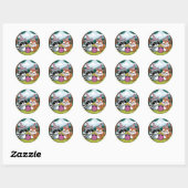Squirrel and Raccoon cute Birthday Ronde Sticker (Vel)