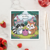 Squirrel and Raccoon cute Birthday Servet (Insitu)