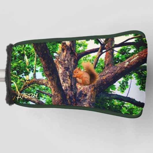 Squirrel Animal - w/ initials or Add Name Golfheadcover (Voorkant)