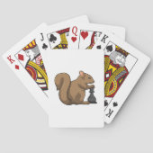 Squirrel at Chess with Chess piece Bishop Pokerkaarten (Achterkant)