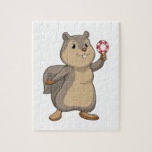 Squirrel at Poker with Poker chips Legpuzzel (Verticaal)