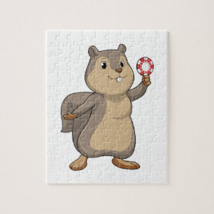 Squirrel at Poker with Poker chips Legpuzzel