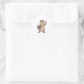Squirrel at Poker with Poker chips Ronde Sticker (Tas)