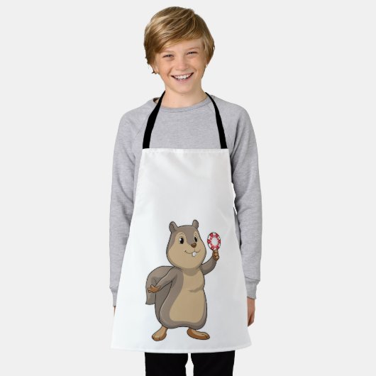 Squirrel at Poker with Poker chips Schort (Gedragen)