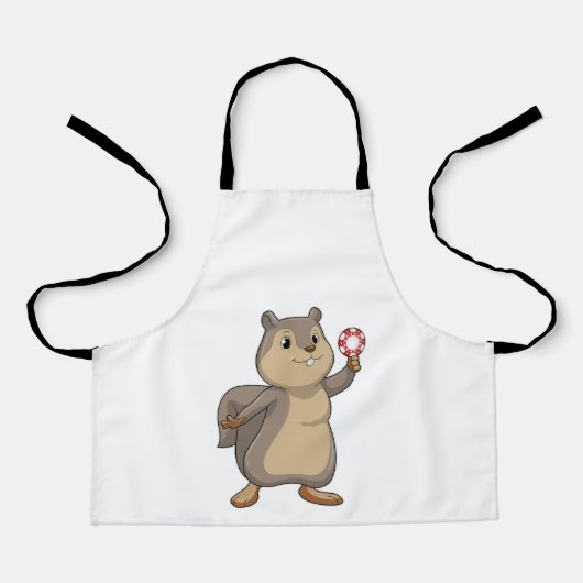 Squirrel at Poker with Poker chips Schort (Voorkant)