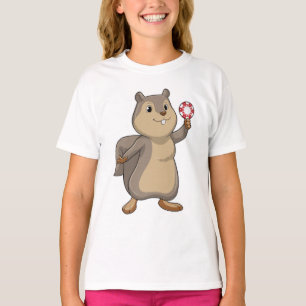 Squirrel at Poker with Poker chips T-shirt