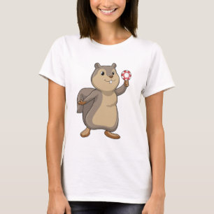 Squirrel at Poker with Poker chips T-shirt