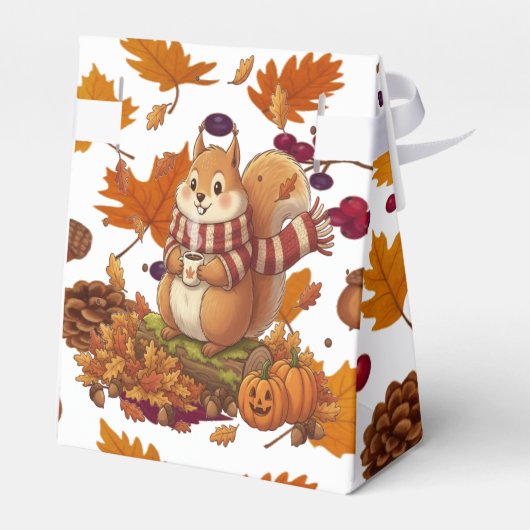 Squirrel Autumn and Pumpkin Bedankdoosjes (Achterkant)