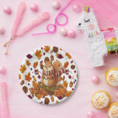 Squirrel Autumn and Pumpkin Papieren Bordje (Feest)