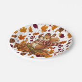 Squirrel Autumn and Pumpkin Papieren Bordje (Gekanteld)