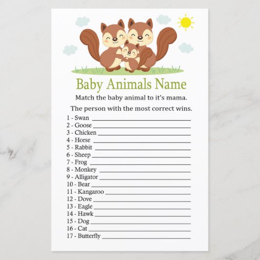 Squirrel Baby Animals Name Game (Voorkant)